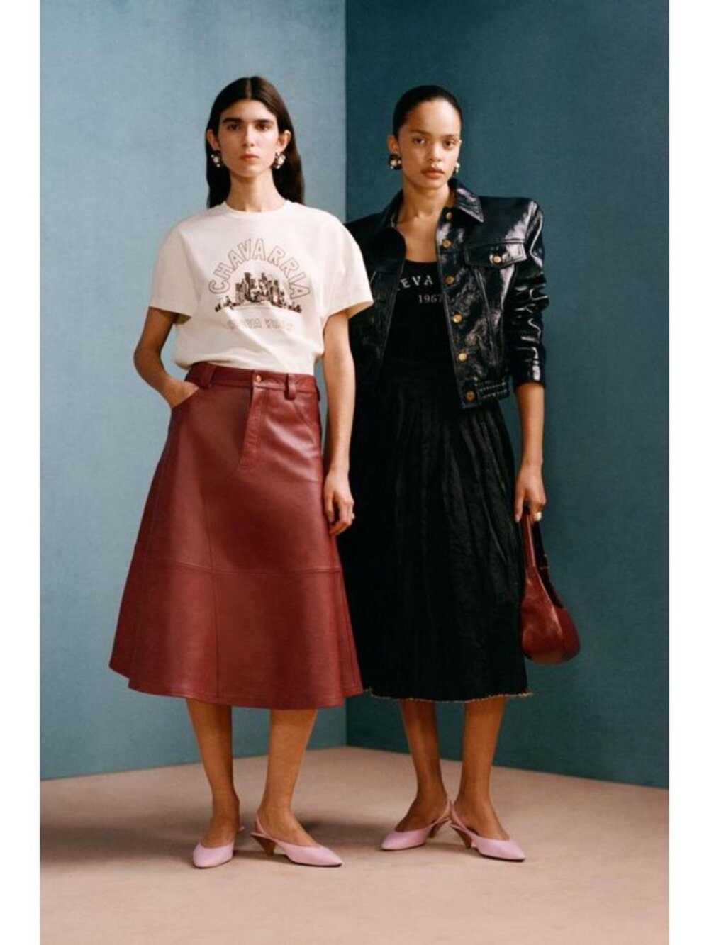 ZARA LEATHER MIDI SKIRT WILLY CHAVARRIA X ZARA